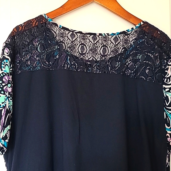 VAN HEUSEN Two Tone Blue Top XL - Picture 4 of 8